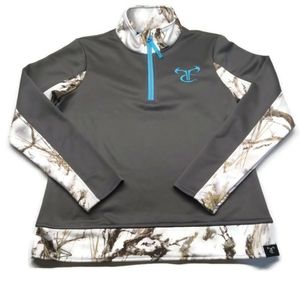 True Timber MC 2 Snow 1/4 zip Longsleeve Sweatshirt Size Medium